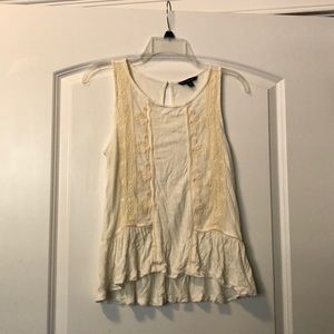Ivory peplum tank top